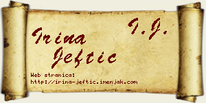 Irina Jeftić vizit kartica